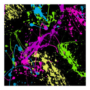 Verse retro Neon Paint Splatter Perfect Poster