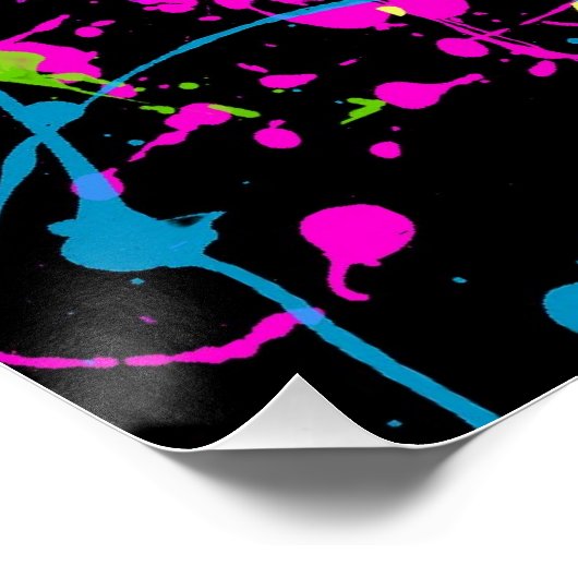 Verse retro Neon Paint Splatter Perfect Poster (Hoek)
