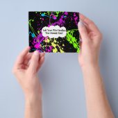 Verse Retro Neon Verfspatten op Zwart Flyer (Hand)