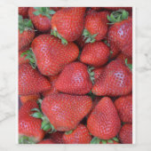 Verse rode aardbeien wijn etiket (Enkel label)