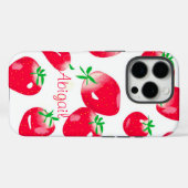 Verse rode aardbeien (wit) gepersonaliseerd Case-Mate iPhone case (Achterkant (horizontaal))