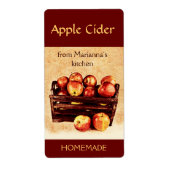 Verse rode appels in een mandje appelcider etiket (Voorkant)