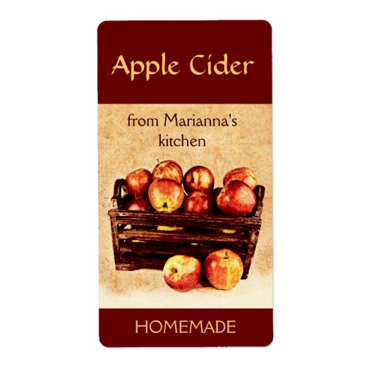 Verse rode appels in een mandje appelcider etiket (Voorkant)