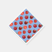 Verse rode appels op Sky Blue Napkins Servet (Hoek)