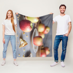 Verse rode appels op tafel, pasteitkruiden fleece deken