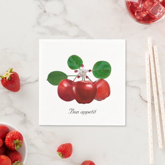 Verse rode appels op witte servetten (Insitu)