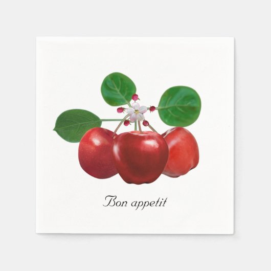 Verse rode appels op witte servetten (Voorkant)