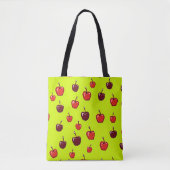 Verse Rode Apple Boodschaptas met Groene Achtergro Tote Bag (Voorkant)