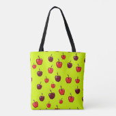 Verse Rode Apple Boodschaptas met Groene Achtergro Tote Bag (Achterkant)