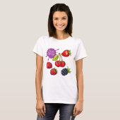 Verse rode bessen en kersen t-shirt (Voorkant volledig)