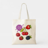 Verse rode bessen en kersen tote bag (Achterkant)