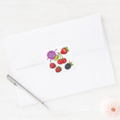Verse rode bessen en kersen vierkante sticker (Envelop)