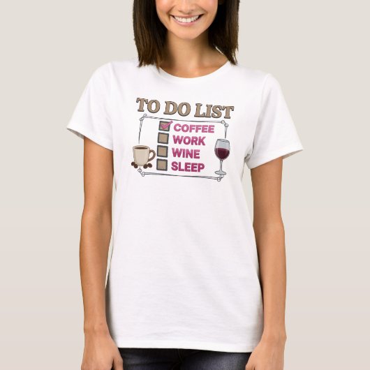 Verse Rode COFFIE DAN WIJN Trendy T-shirt (Voorkant)