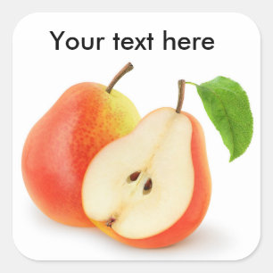 Verse rode peren vierkante sticker