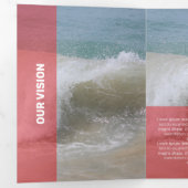 Verse rode & roze moderne transparantie drieluik kaart (Binnenzijde eerst)