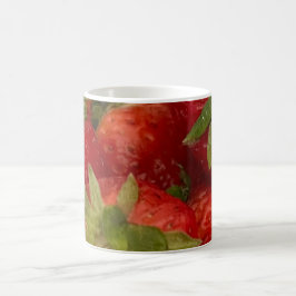 Verse rode sappige aardbeien koffiemok