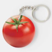 verse rode tomaat, geïsoleerd op witte achtergrond sleutelhanger (Achterkant)