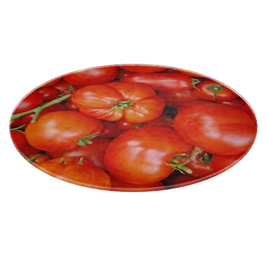 Verse rode tomaten, printplaat snijplank (Hoek)