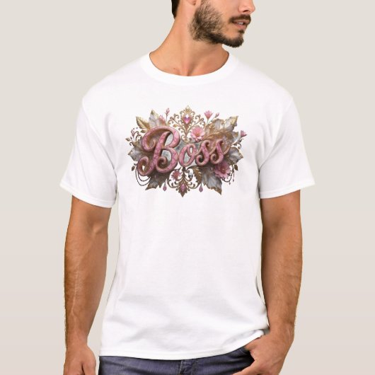Verse Roze BOSS Custom Creatie T-shirt (Voorkant)