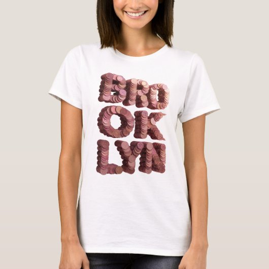 Verse roze BROOKLYN Print T-shirt (Voorkant)