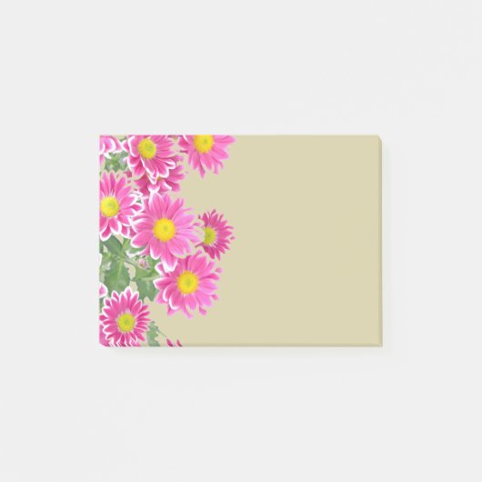 Verse Roze Daisy Bloemen Rand Post-it® Notes (Voorkant)