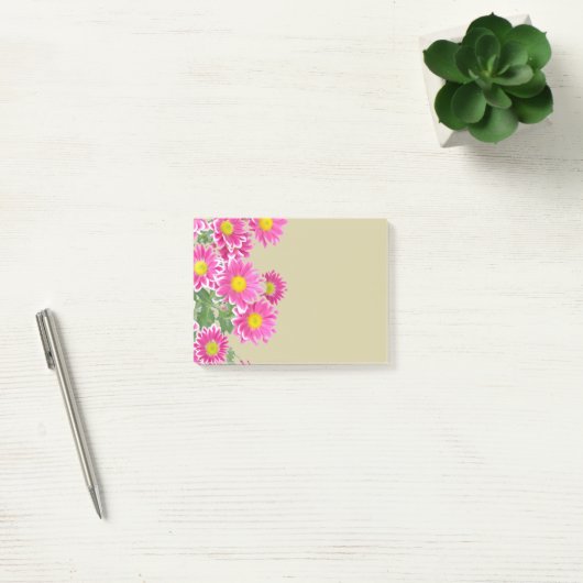Verse Roze Daisy Bloemen Rand Post-it® Notes (Kantoor)