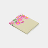 Verse Roze Daisy Bloemen Rand Post-it® Notes (Schuin)