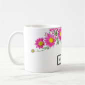 Verse roze en Witte Daisy Flowers, gepersonaliseer Koffiemok (Links)