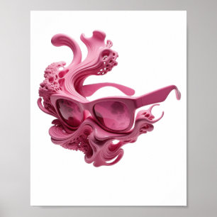 Verse roze FUTURISTISCHE ZONNEBRIL Citaat Design Poster