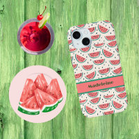 Verse Roze Groene Watermeloen Patroon Crème Monogr