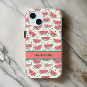 Verse Roze Groene Watermeloen Patroon Crème Monogr Case-Mate iPhone Case