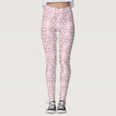 Verse Roze Honey Bee Hive Patroon Leggings (Voorkant)