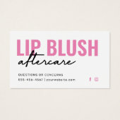 Verse roze moderne lipblush nazorg visitekaartje (Voorkant)