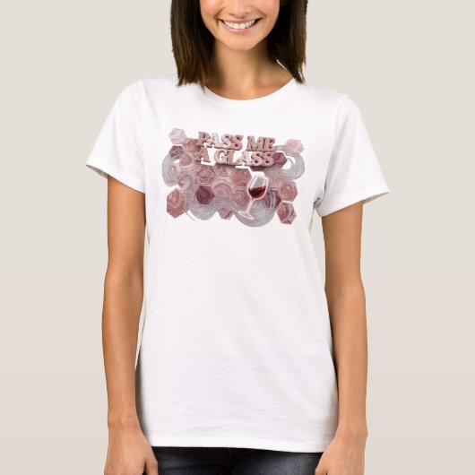 Verse roze PASS MIJ EEN GLAS Shirt ontwerp (Voorkant)