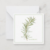 VERSE ROZEMARIJN 2,5" vierkante platte Kaart Notitiekaartje (Voorkant)