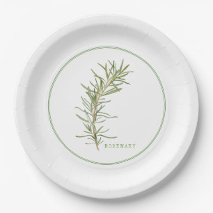 VERSE ROZEMARIJN 9"Ronde document Borden Papieren Bordje
