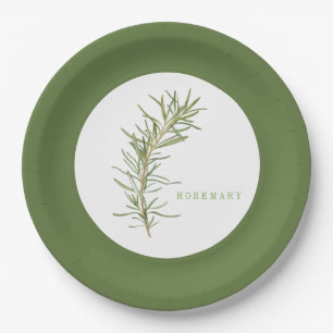 VERSE ROZEMARIJN 9" Ronde Papieren Borden - Groen Bordje