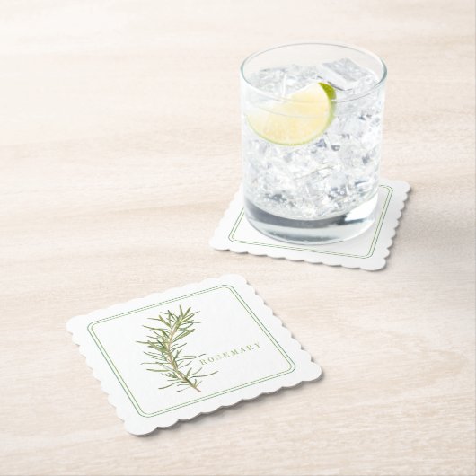 VERSE ROZEMARIJN Geschulpte vierkante Onderzetters (Insitu)