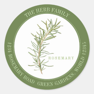 VERSE ROZEMARIJN Grote ronde envelop afdichtingen  Sticker