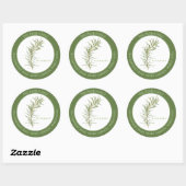 VERSE ROZEMARIJN Grote ronde envelop afdichtingen  Sticker (Vel)