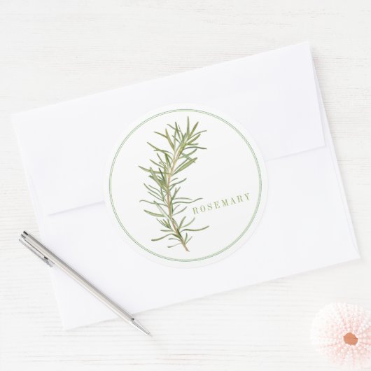 VERSE ROZEMARIJN Grote ronde Stickers (Envelop)