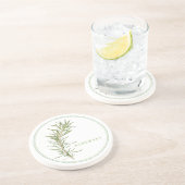 VERSE ROZEMARIJN Rond Zandsteen Onderzetter (+teks (Zijkant)