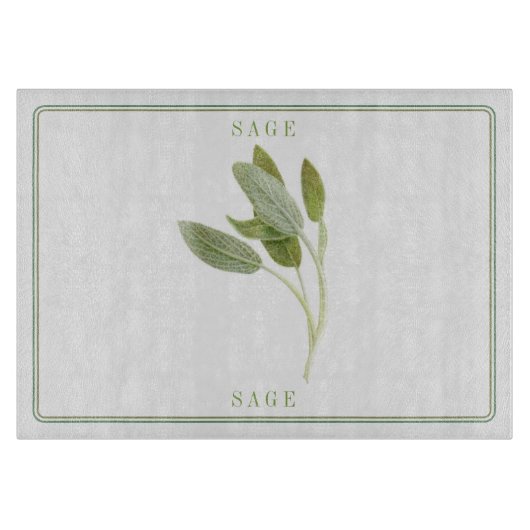 VERSE SAGE 11x8 Glas Snijplank (Voorkant)