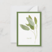 VERSE SAGE 3.5x2.5 Vlakke Kaart/Groen Notitiekaartje (Voorkant)