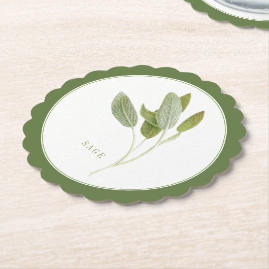 VERSE SAGE Geschulpte ronde Onderzetters (+tekst)  (Gekanteld)