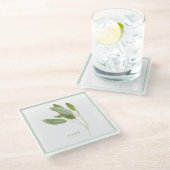 VERSE SAGE Glass Drank Coaster (+tekst) Glazen Onderzetter (Schuin)