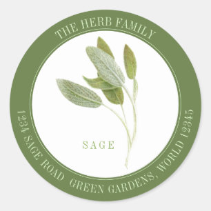 VERSE SAGE Grote Ronde Envelop Afdichtingen - Groe Sticker