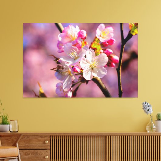 Verse Sakura-bloemen in de tuin in Springtime Canvas Afdruk (Insitu (Woonkamer))