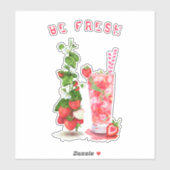 Verse Sappen Koel Drankje - Zomer Vruchten Sticker (Vel)
