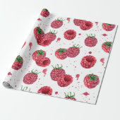 verse sappige frambozen cadeaupapier (Uitgerold)